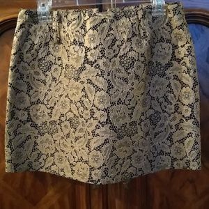Eleonora Scaramucci Black & Gold Lace Skirt Size 42 Made in Italy